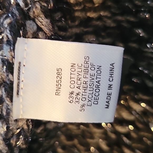 Express Women's Black Gray Metallic Tassel Sweater Cardigan Pockets - Picture 6 of 7